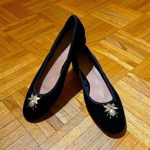 ZARA) Gorgeous Black Velvety Flat 🥿